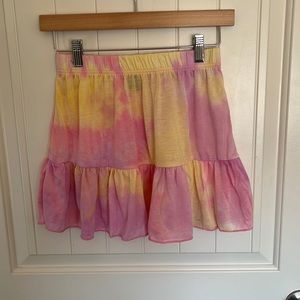 Yellow and Pink Tie Dye Skirt